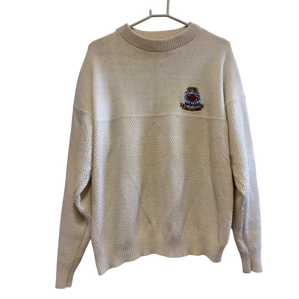 Vintage 1991 NCAA Final Four Indianapolis Nutmeg Sweater Mens XL Cream USA Made